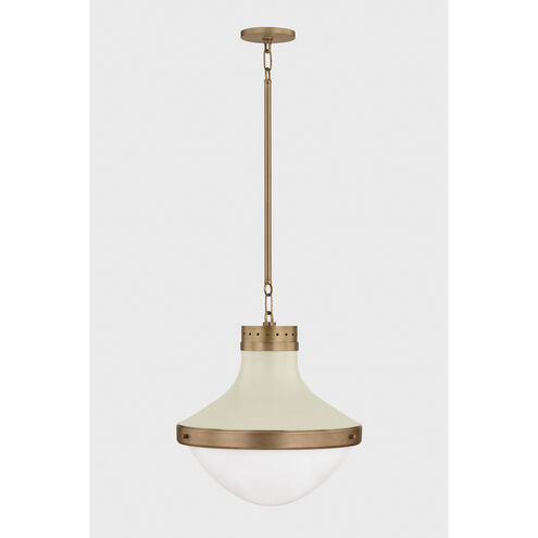 Maxton 1 Light 17.75 inch Patina Brass and Soft Sand Pendant Ceiling Light